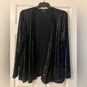 Studio Y Elegant Black Sparkly Cardigan NWOT